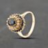 Pre-Owned 9ct Yellow Gold Sapphire & 0.16ct Diamond Oval Three Tier Cluster Ring 43361192