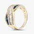 Pre-Owned 18ct Yellow Gold 0.66ct Sapphire & 1.20ct Diamond Multi Row Cross Over Dress Ring 43361198