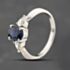 Pre-Owned Platinum 1.29ct Sapphire & 0.35ct Pear Cut Diamond Oval Three Stone Ring 43361207