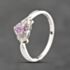Pre-Owned 9ct White Gold Pink Sapphire & Diamond Heart Cluster Ring 43361209