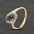 Pre-Owned 9ct Yellow Gold Sapphire & 0.13ct Diamond Twist Cluster Ring 43361212