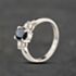 Pre-Owned Platinum 0.80ct Sapphire & 0.18ct Brilliant Cut Diamond Oval Three Stone Ring 43361213
