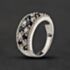 Pre-Owned 9ct White Gold 1.00ct Sapphire & 0.50ct Diamond Two Row Band Ring 43361215
