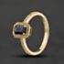 Pre-Owned 14ct Yellow Gold 0.76ct Sapphire & 0.15ct Diamond Oblong Cluster Ring 43361217