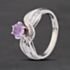 Pre-Owned Platinum 0.95ct Pink Sapphire & 0.16ct Baguette Cut Diamond Twist Design Dress Ring 43361231