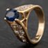 Pre-Owned 14ct Yellow Gold 2 Row Sapphire and Diamond Ring 4336131
