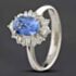 Pre-Owned Platinum 1.58ct Sapphire & 0.46ct Diamond Oval Cluster Ring 433615733