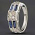 Pre-Owned Platinum 0.63ct Sapphire & 0.34ct Brilliant Cut Diamond Dress Ring 433615770
