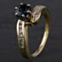 Pre-Owned 14ct Yellow Gold Sapphire & 0.24ct Brilliant Cut Diamond Diamond Set Shoulders Twist Design Fancy Ring 4336165