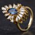 Pre-Owned 14ct Yellow Gold 1.05ct Sapphire & 1.44ct Diamond Marquise Design Fancy Cluster Ring 4336227