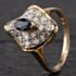 Pre-Owned 9ct Yellow Gold Diamond and Sapphire Cluster Ring 4336229