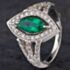 Pre-Owned 14ct White Gold 0.94ct Emerald & 0.37ct Diamond Cluster Ring 4337064
