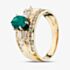 Pre-Owned 14ct Yellow Gold Emerald & 0.63ct Diamond Cluster Ring 43371070