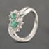 Pre-Owned Platinum 0.38ct Emerald & 0.32ct Brilliant Cut Diamond Pear Shape Double Cluster Ring 43371072
