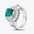 Pre-Owned Platinum 1.17ct Emerald & 0.97ct Diamond Cluster Ring 43371078