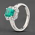 Pre-Owned Platinum 1.52ct Emerald & 0.54ct Diamond Cluster Ring 43371080