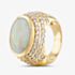 Pre-Owned 14ct Yellow Gold 6.25ct Opal & 2.15ct Brilliant Cut Diamond Large Oval Cluster Ring 4338034