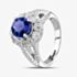 Pre-Owned 18ct White Gold 1.81ct Tanzanite & 2.03ct Diamond Round Halo Ring 4338036