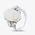Pre-Owned Platinum Certificated 3.64ct Opal & 0.51ct Diamond Oval Dress Ring 43381012
