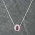 Pre-Owned Platinum 1.78ct Ruby & 0.39ct Brilliant Cut Diamond Oval Cluster Pendant & 16 Inch Curb Chain 431415712