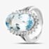 Pre-Owned Platinum 7.36ct Aquamarine & 0.39ct Brilliant Cut Diamond Large Oval Cluster Ring 43401005