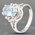 Pre-Owned Platinum Aquamarine & 0.08ct Brilliant Cut Diamond Oval Cluster Ring 43401011