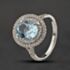 Pre-Owned 9ct White Gold 2.10ct Aquamarine & 0.45ct Diamond Oval Cluster Ring 43401023