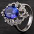 Pre-Owned 18ct White Gold 4.40ct Tanzanite & 0.43ct Diamond Cluster Ring 4341016