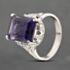 Pre-Owned Platinum Amethyst & 0.08ct Diamond Rectangular Dress Ring 43421008