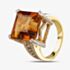 Pre-Owned 18ct Yellow Gold 13.50ct Citrine & 1.50ct Diamond Large Shoulder Set Solitaire Ring 4343008