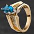 Pre-Owned 9ct Yellow Gold Topaz & Brilliant Cut Diamond Set Shoulders Dress Ring 4345011