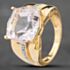 Pre-Owned 14ct Yellow Gold Certificated 13.5ct Pink Topaz & 0.04ct Single Cut Diamond Dress Ring 43451009