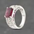Pre-Owned Platinum 2.13ct Red Tourmaline & 0.33ct Diamond Rectangular Dress Ring 43461004