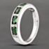 Pre-Owned 14ct White Gold 0.62ct Tsavorite Garnet & 0.12ct Diamond Half Eternity Ring 43471004