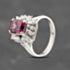 Pre-Owned Platinum 2.25ct Garnet & 0.56ct Diamond Rectangular Cluster Ring 43471011