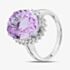 Pre-Owned Platinum 13.0ct Kunzite & 0.53ct Brilliant Cut Diamond Oval Cluster Ring 43501001
