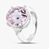 Pre-Owned Platinum 12.0ct Pink Oval Cut Kunzite & 0.37ct Trillion Cut Diamond Dress Ring 43501009