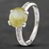 Pre-Owned 18ct White Gold 2.86ct Cabochon Chrysoberyl Cats Eye & 0.06ct Brilliant Cut Diamond Dress Ring 43511000