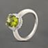 Pre-Owned Platinum 3.01ct Peridot & 0.28ct Diamond Oval Cluster Ring 43541005