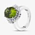 Pre-Owned Platinum 6.33ct Peridot & 0.63ct Diamond Oval Cluster Ring 43541006