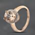 Pre-Owned 9ct Rose Gold Morganite & 0.16ct Diamond Oval Cluster Ring 43551000