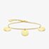 THOMAS SABO Gold Plated Plain Three Discs Charm Bracelet A1961-413-39-L19V