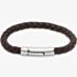 Unique Mens Dark Brown Braided Leather Bracelet A40DB