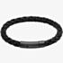 Unique Mens Black Braided Leather Bracelet B493BL/21CM
