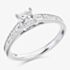 Platinum Princess-Cut Diamond-Shoulder Engagement Ring (M) ENG3342