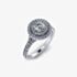 Platinum 0.77ct Diamond Dual-Shoulder Halo Cluster Ring (M) ENG5053