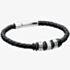 Fred Bennett SS Clasp Black Leather Bracelet FB-B3898