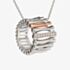 House Of Lor Silver Rose Gold Cubic Zirconia Curved Bar Pendant H-40009