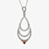 House Of Lor Silver Rose Gold-plated Cubic Zirconia Open Tear Drop Pendant H-40032