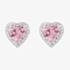 Starbright Sterling Silver Heart Shaped Cubic Zirconia Halo Stud Earrings THB-03E PK